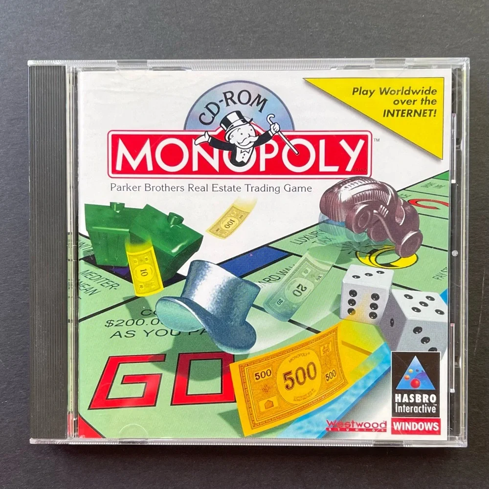 📦 Monopoly (Windows PC CD-ROM, 1996, HASBRO Interactive, Westwood w/ Manual)